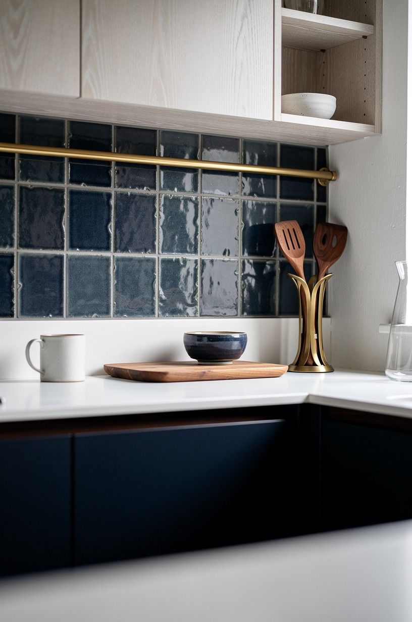 Frame your backsplash with handmade-looking tile