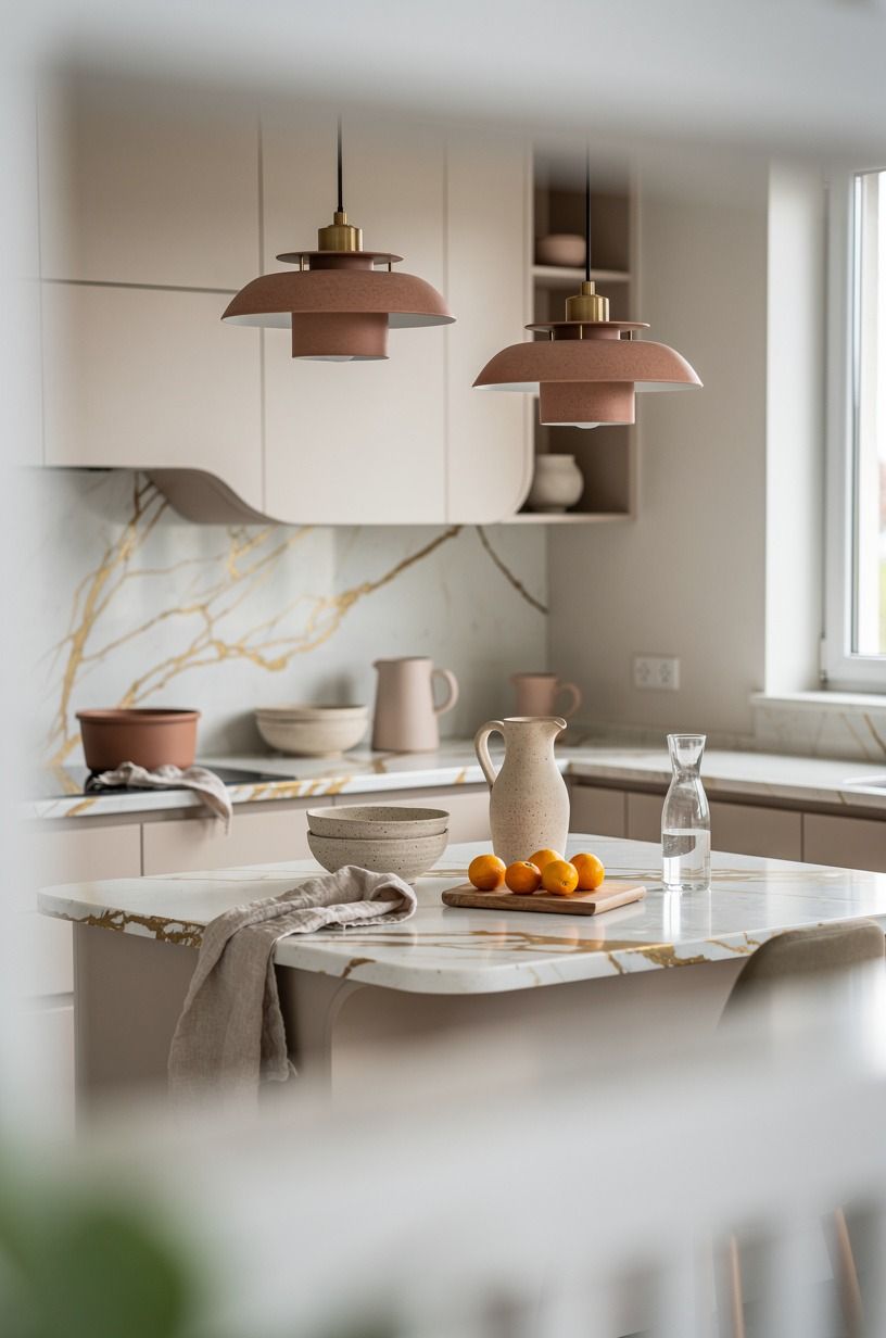 Hang a pendant pair at two useful heights