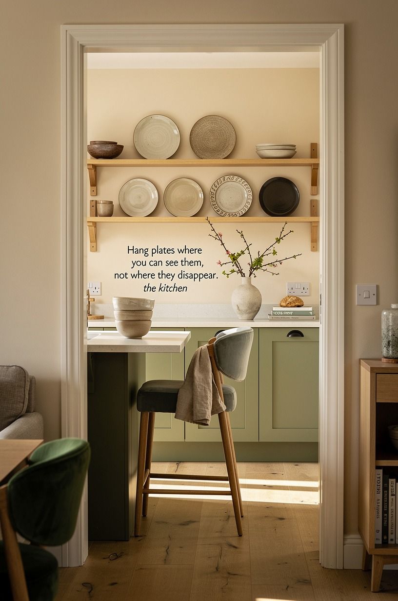 Hang plates where you can see them, not where they disappear