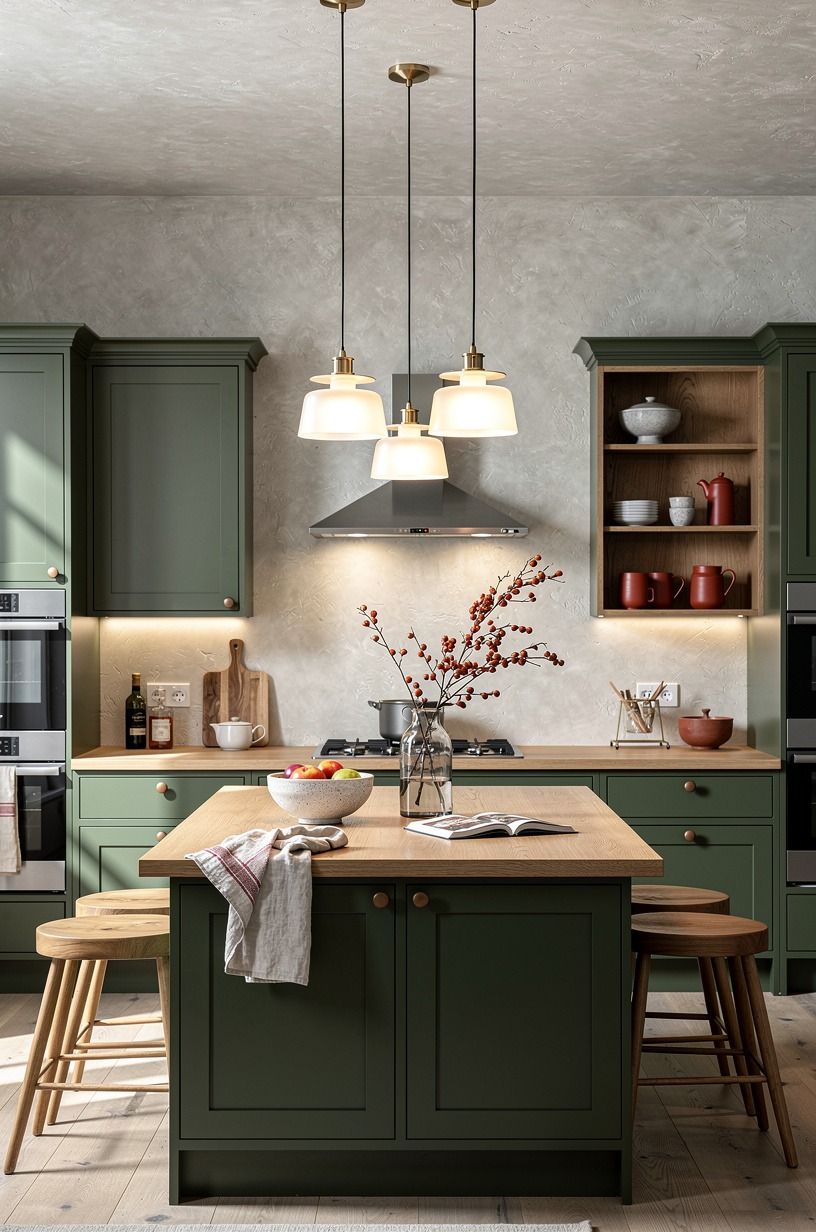 Layer the Three-Height Light Stack (for light and airy kitchens)