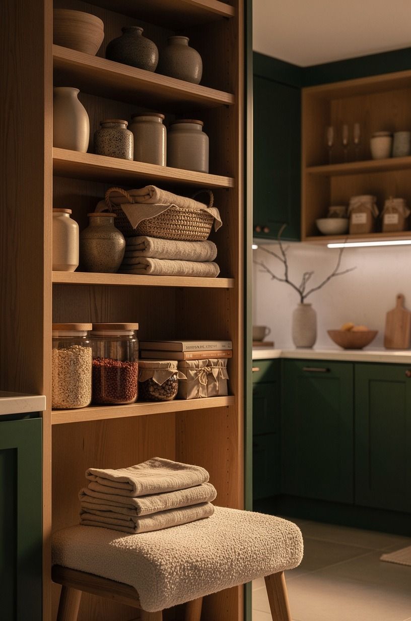 Make the pantry corner feel gathered, not precious