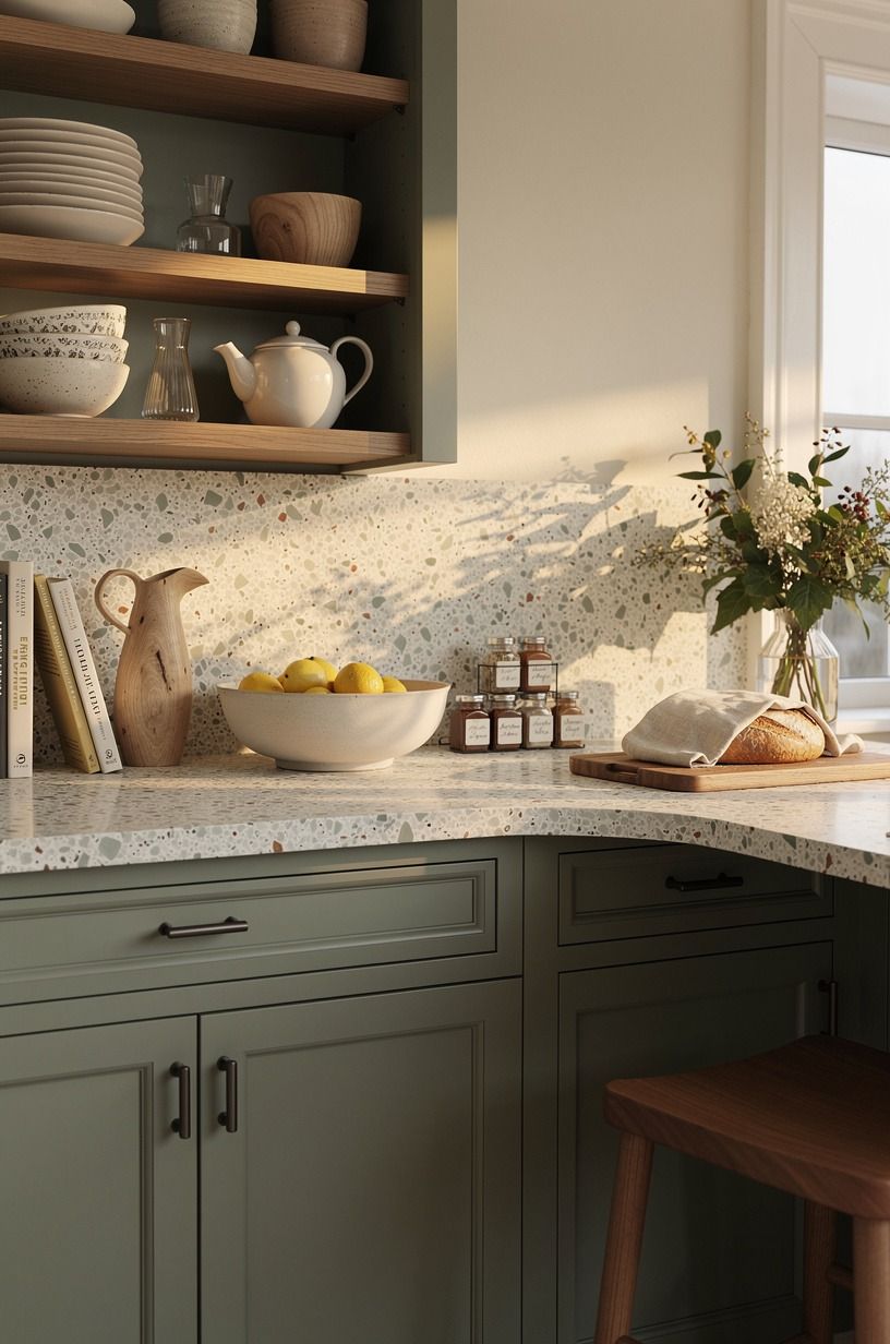 Mix open shelves with doors you can close