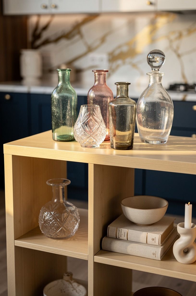 Mix Vintage Glass with IKEA KALLAX Birch-Effect