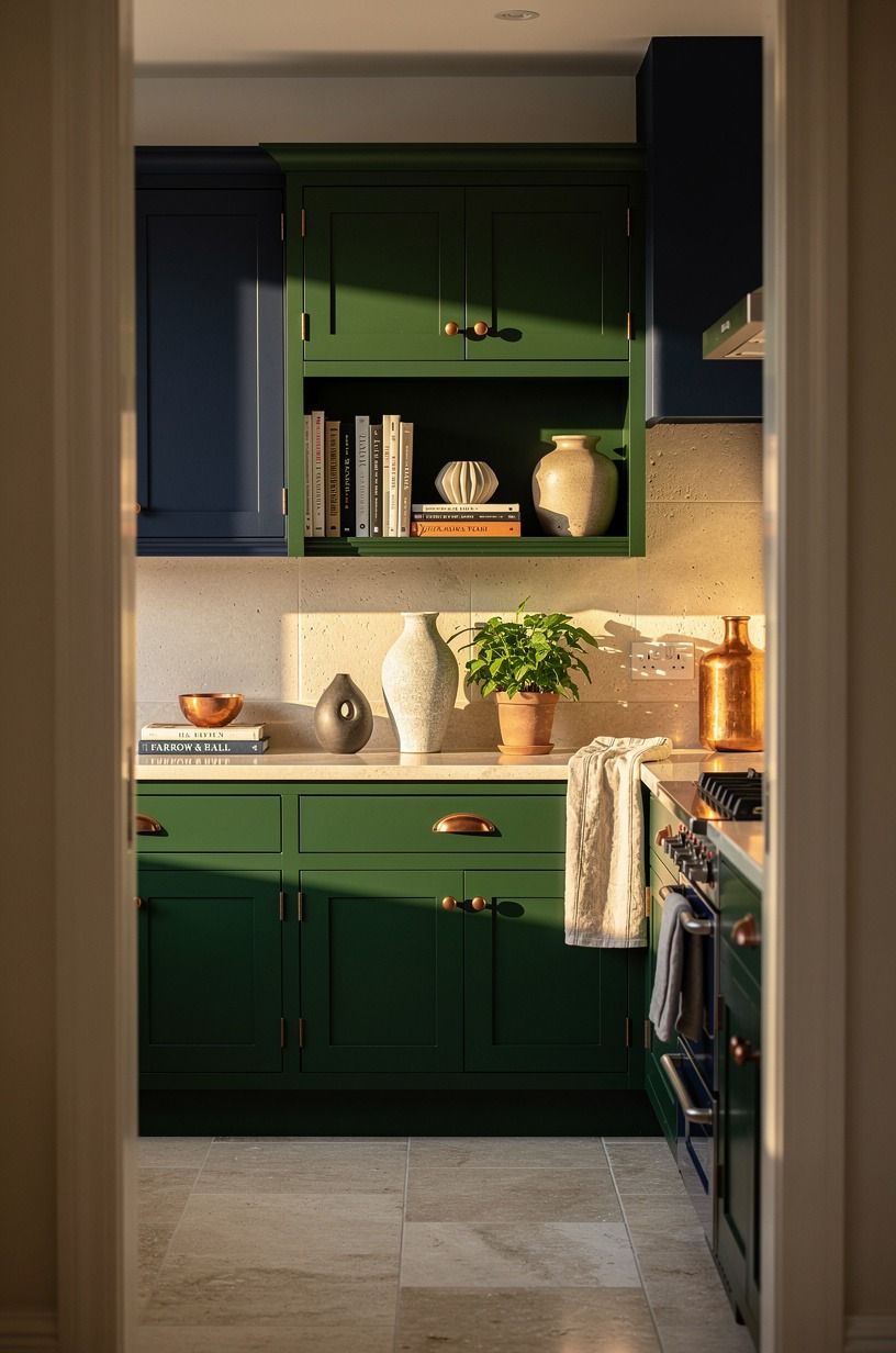 Paint the base in Farrow & Ball Studio Green (No. 93)