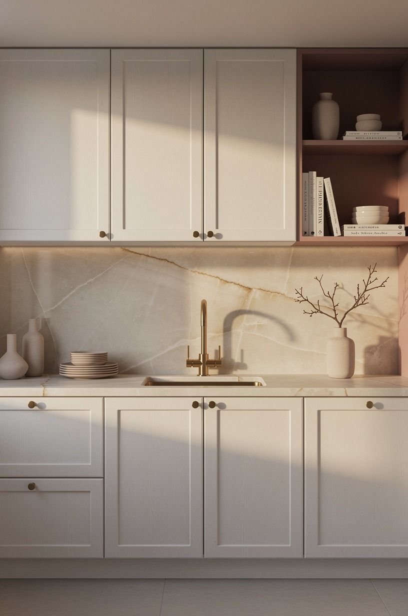 Paint the cabinets with the Soft-White Anchor