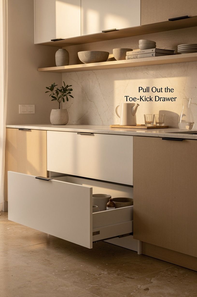 Pull Out the Toe-Kick Drawer