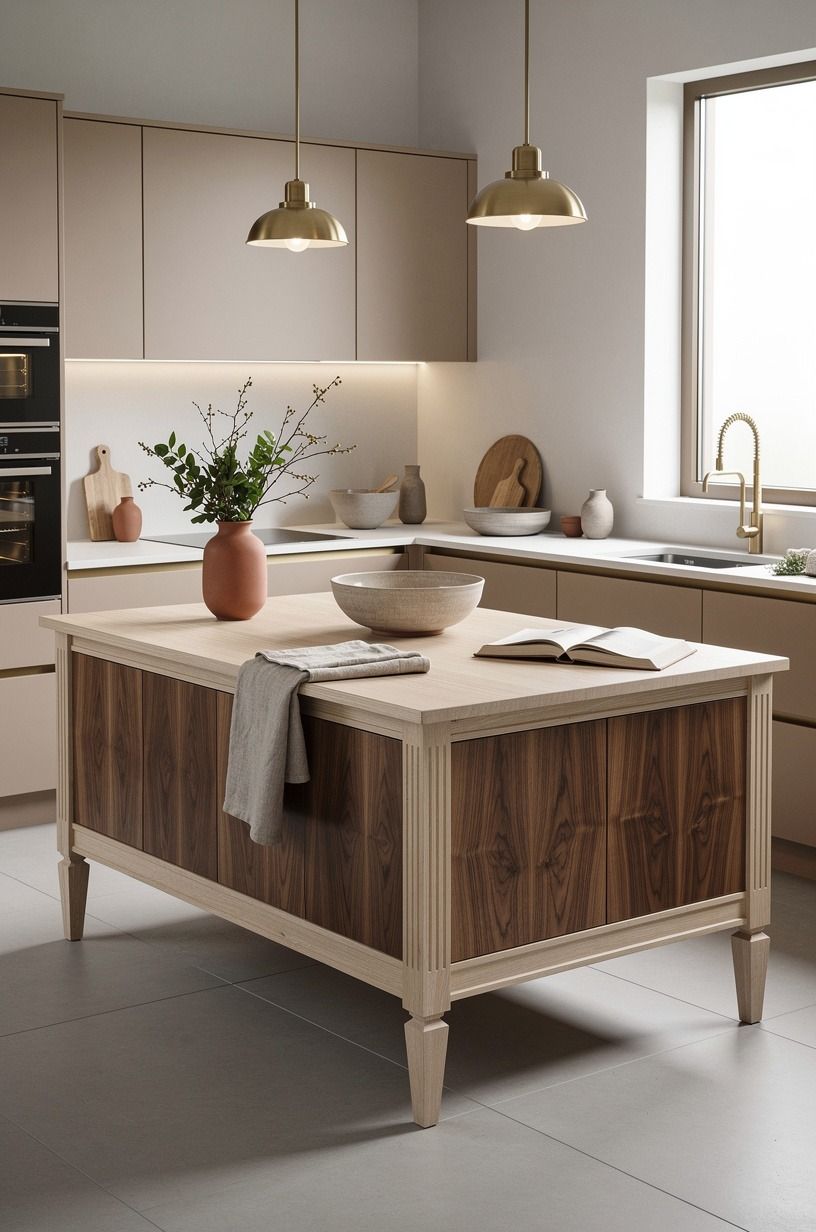Put a Pale Oak Island on Furniture Legs