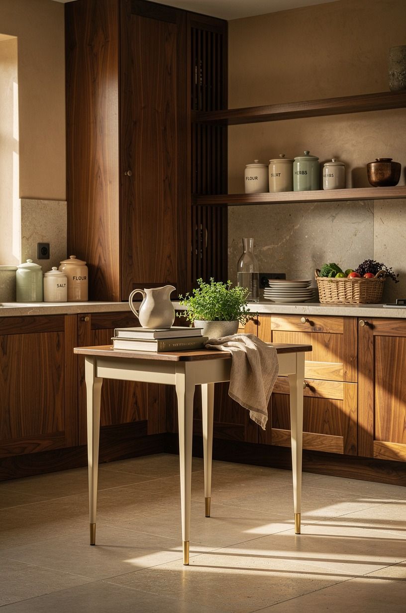 Skip the bulky island and use a movable table