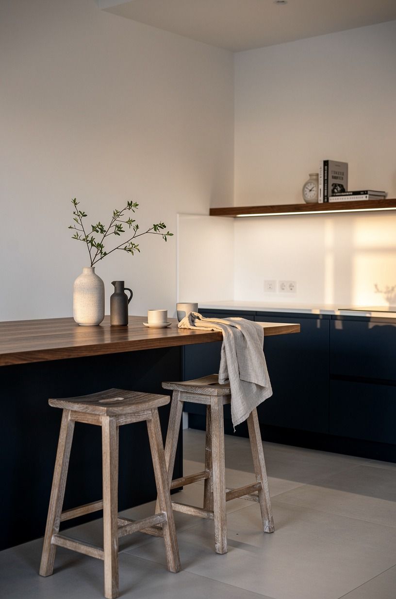 Swap bulky seating for stools that disappear