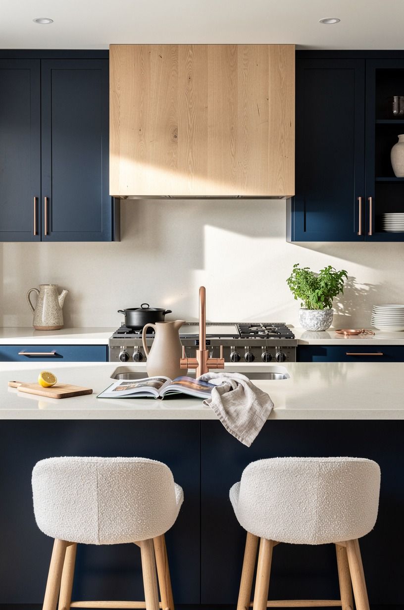 Use a White Oak Hood Surround to Soften Steel