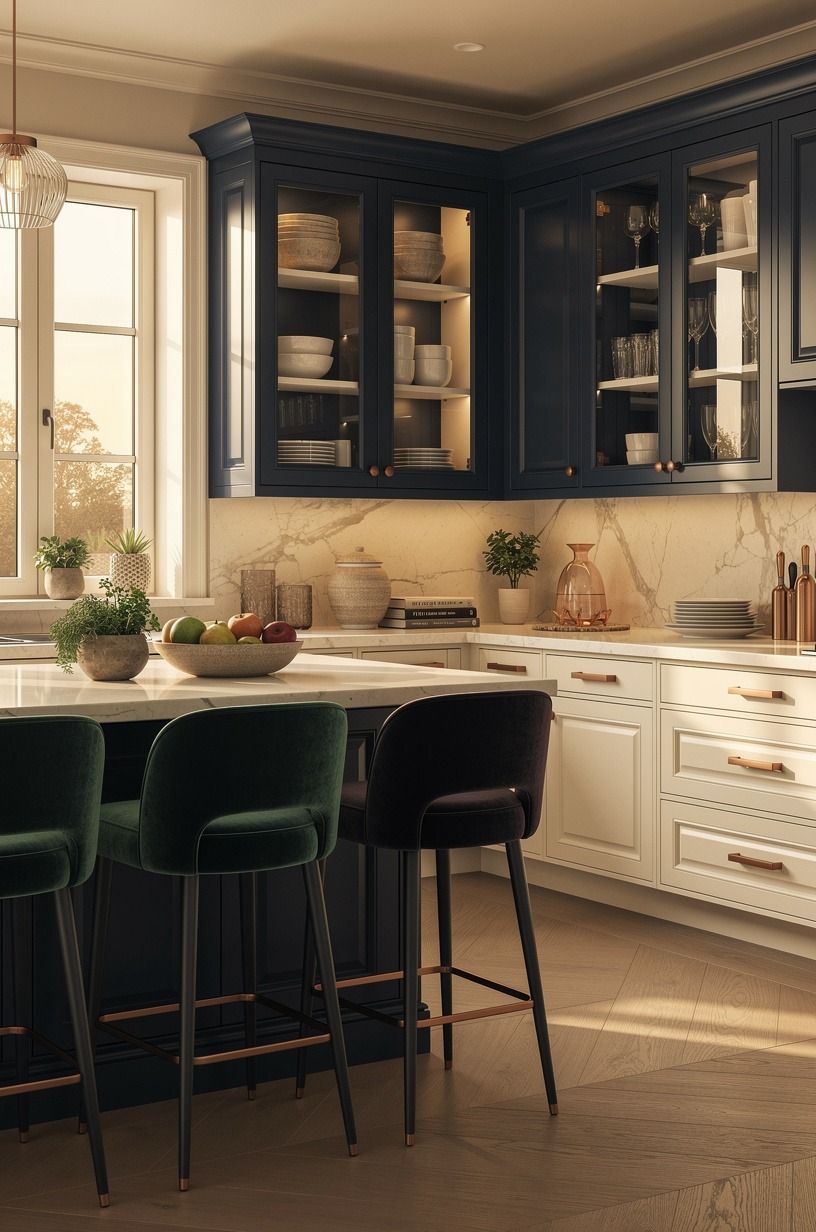 Use glass fronts where your eye needs depth