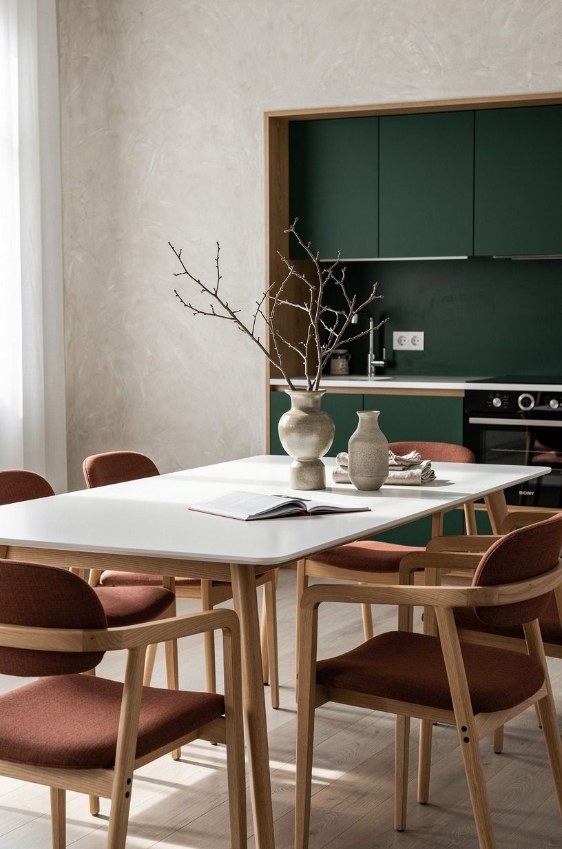Use White Oak Over White Laminate for the Touch Points