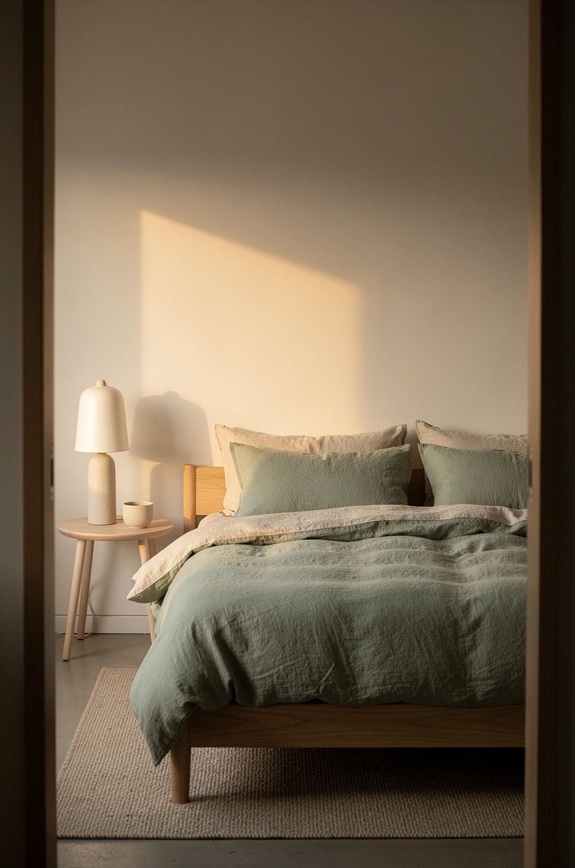I stopped treating pillows like decoration props, sage green palette