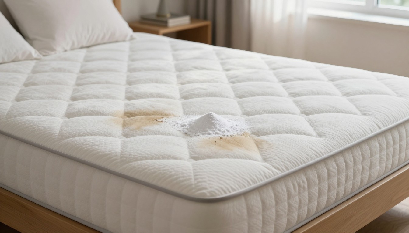 Editorial mattress photograph for how to clean mattress stains with baking soda