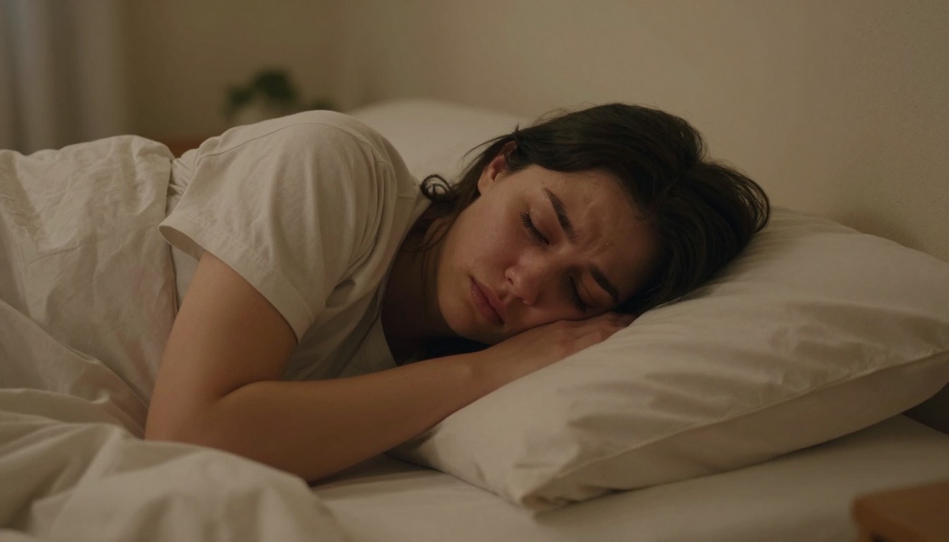 Editorial mattress photograph for is crying in your sleep a sign of depression