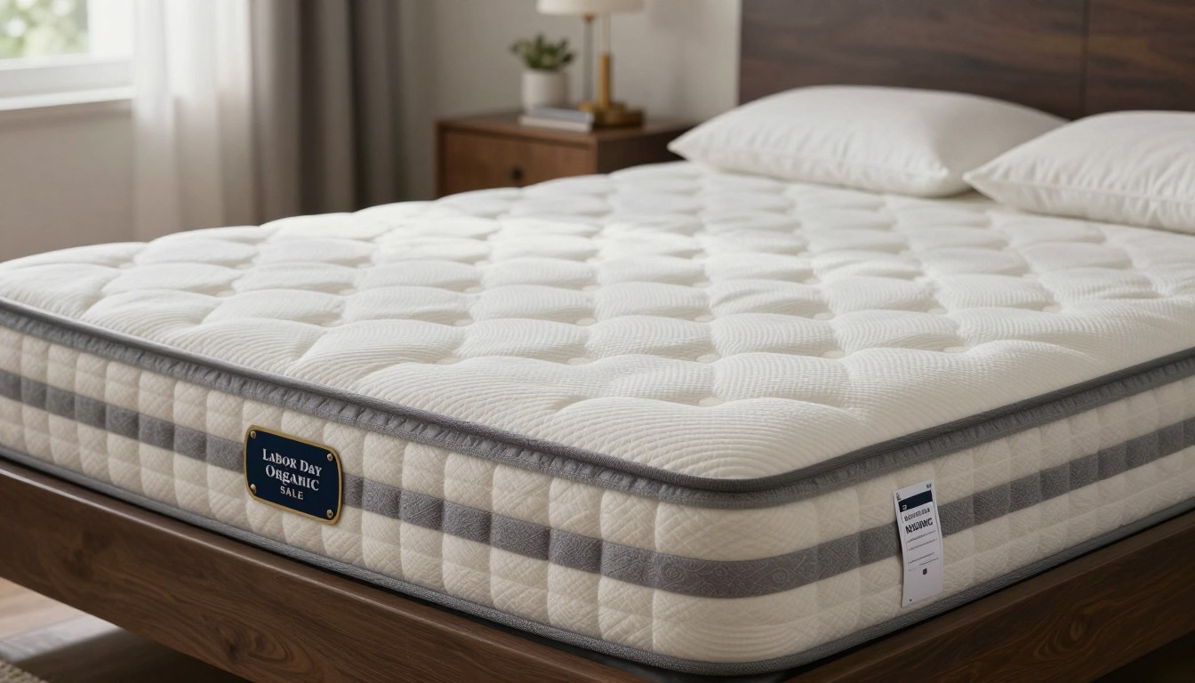 Editorial mattress photograph for labor day organic mattress sale