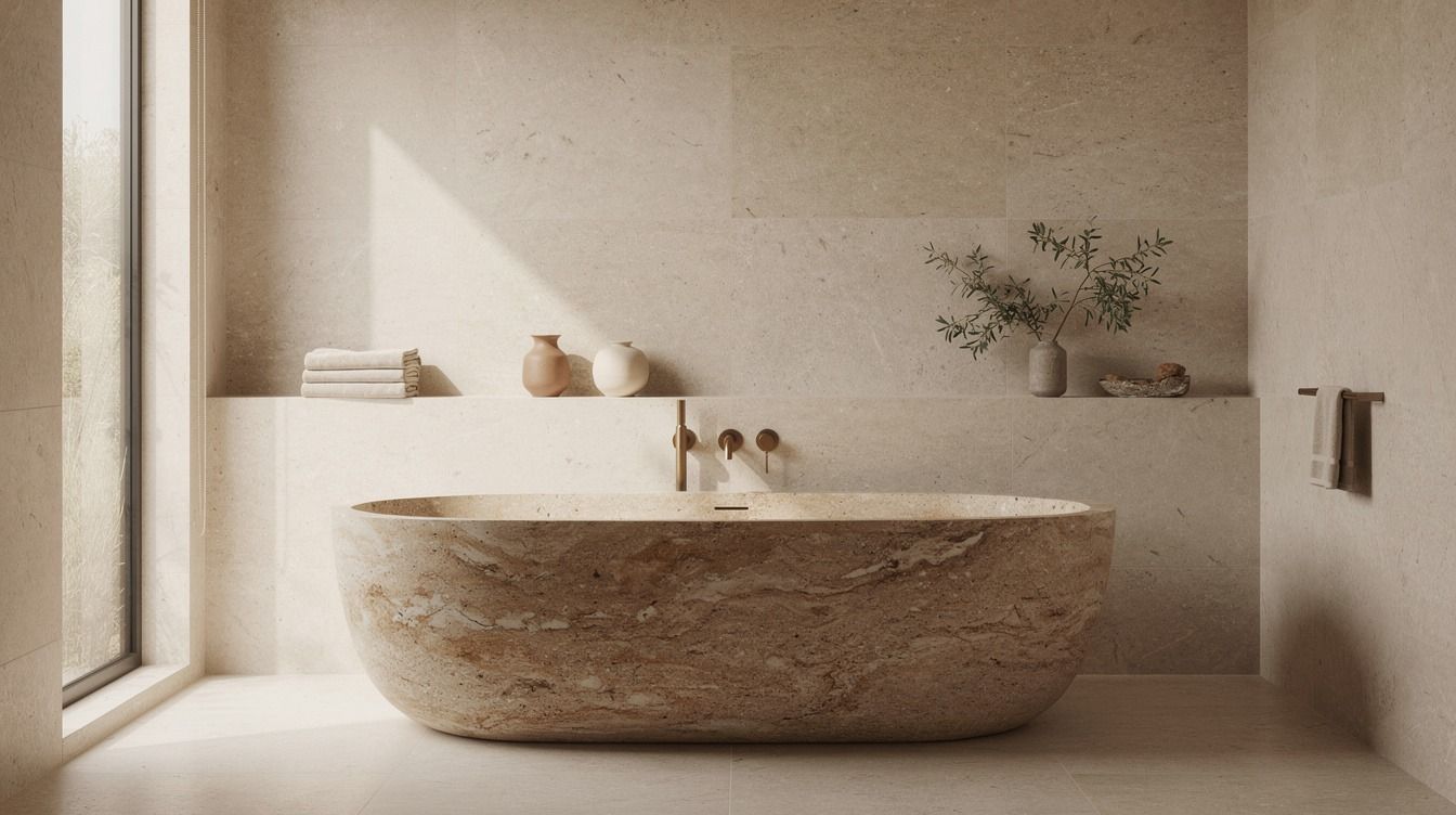 How to Create a Modern Limestone Bathroom for Clean, Earthy Minimalism - 14 Ideas