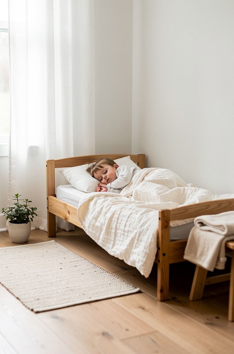 I swapped the bedding instead of buying a whole new room, terracotta palette