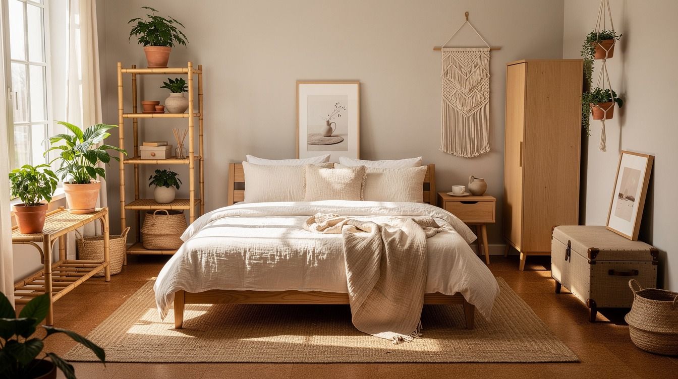 My Organic Bedroom in 100 Sq Ft (No Drilling, No Paint)