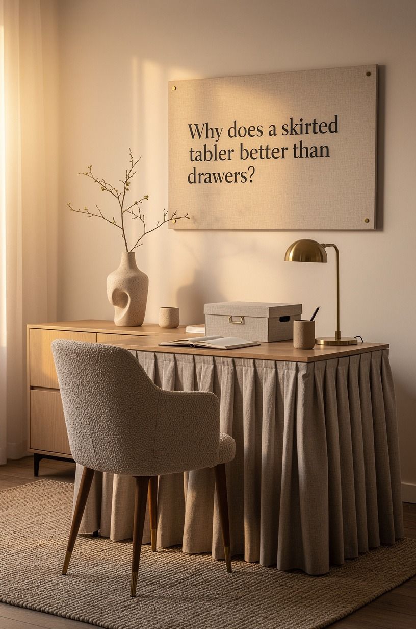 Why does a skirted table work better than drawers?