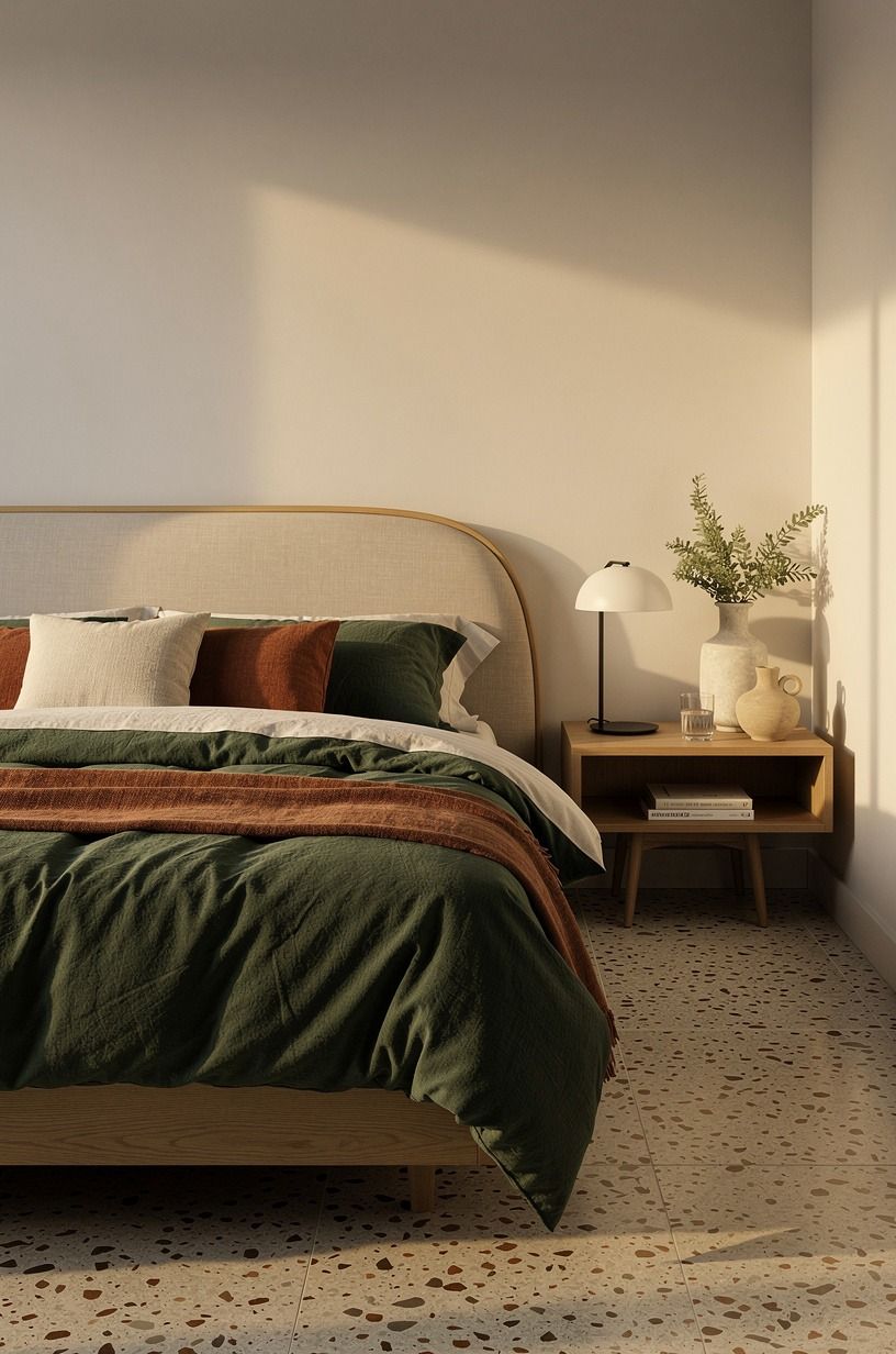 The Bedroom Needed Fewer Layers, Not More, forest green palette