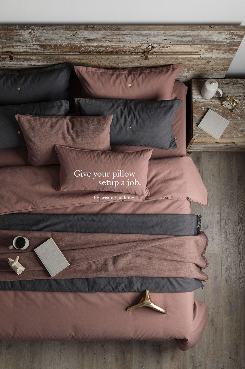 Give your pillow setup a job, dusty rose palette