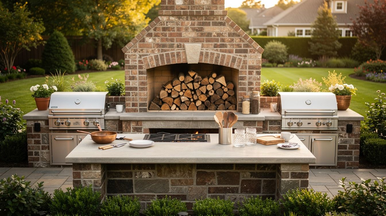 I Built an Outdoor Cooking Fireplace, Where Fire Meets Feast Every Weekend