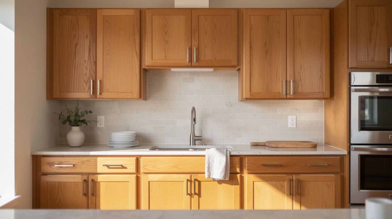 I Made My Rental-Friendly Oak Kitchen Feel Fresh, No Renovation Needed