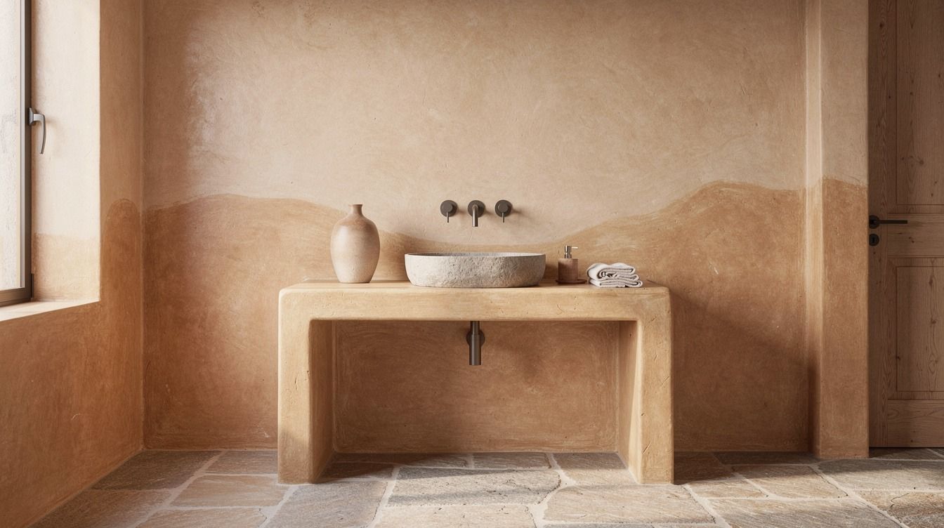 Easy Rustic Tadelakt Bathroom Ideas for Handmade, Lived-In Charm Without Over-Renovating