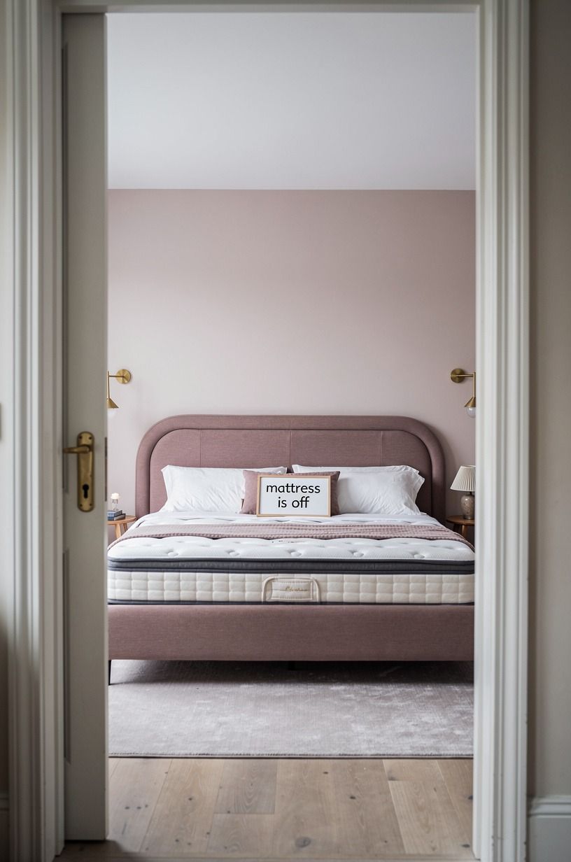 I gave the bedroom a real airing-out routine, dusty rose palette