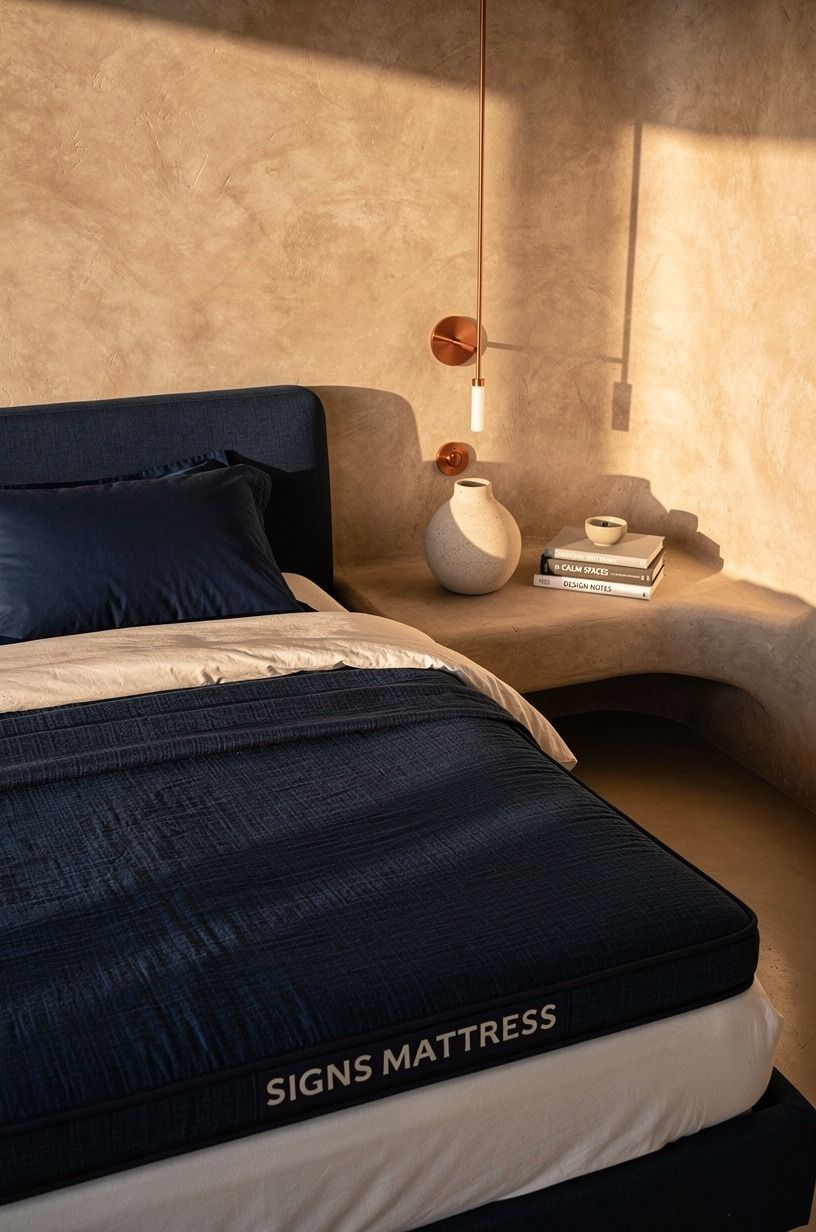 I made the bed breathable from the top down, midnight blue palette