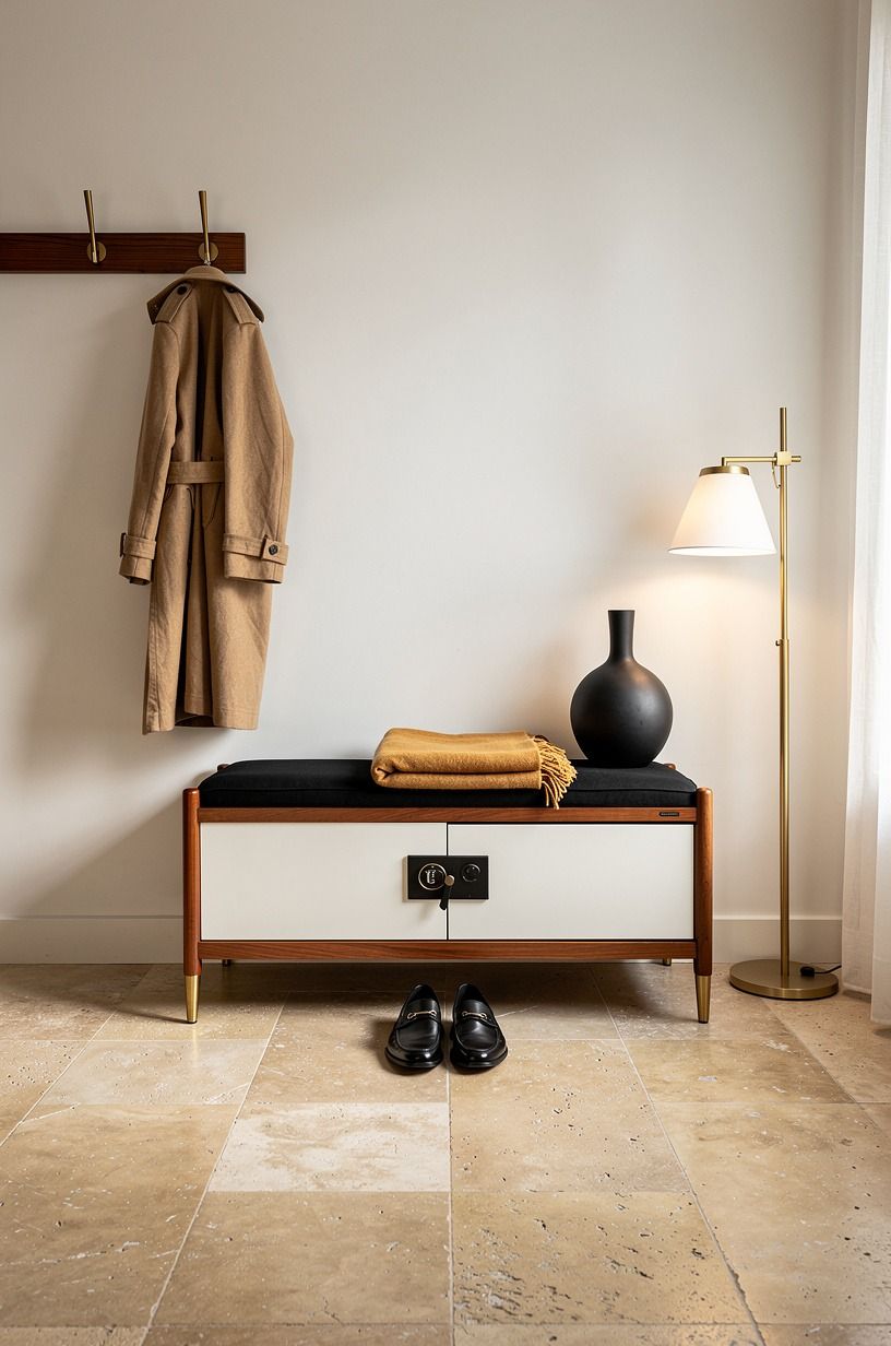 Frame a Hallway Bench With a Locked Base