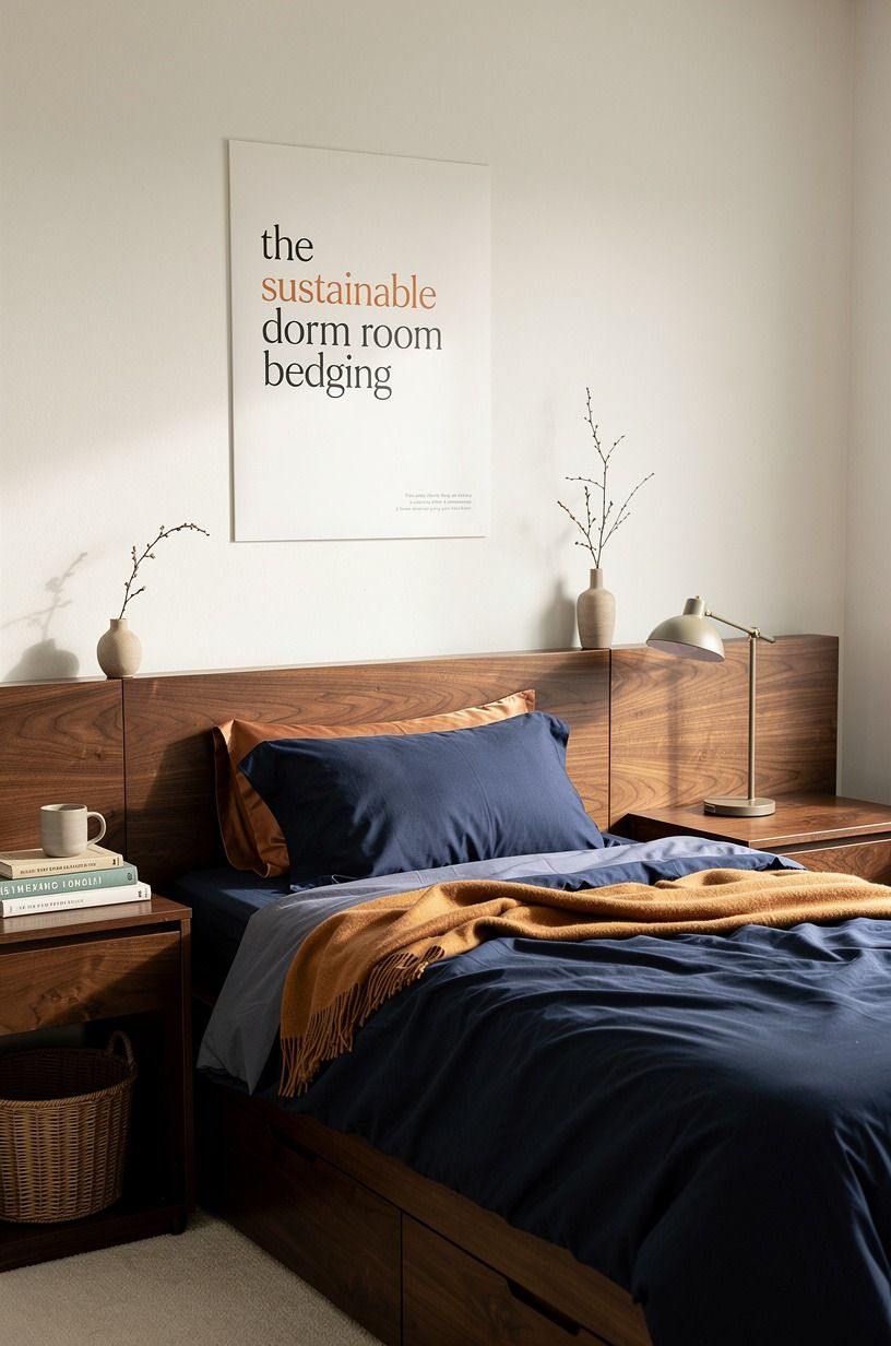 I chose sheets I’d want to sleep in all semester, midnight blue palette