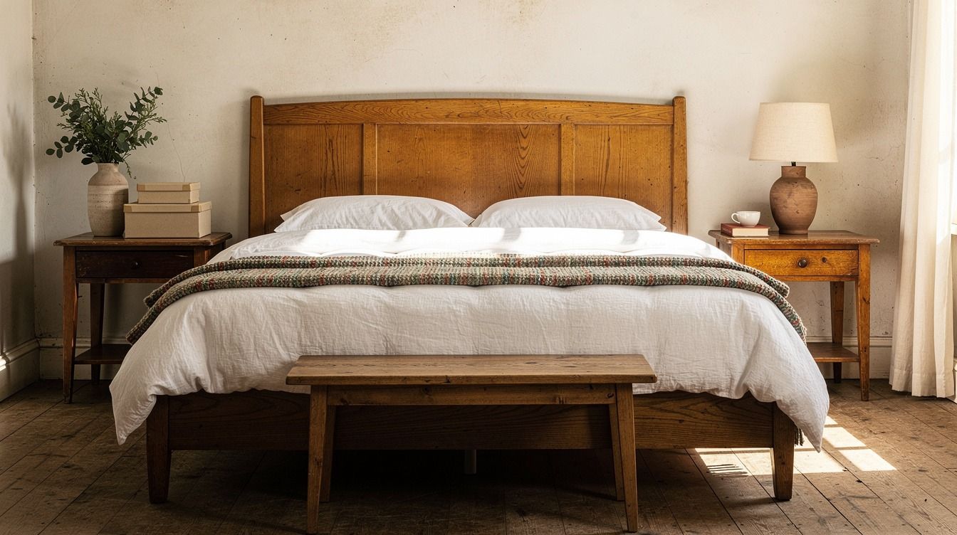 The Vintage Wood Bedroom That Cost Less Than a New Bed