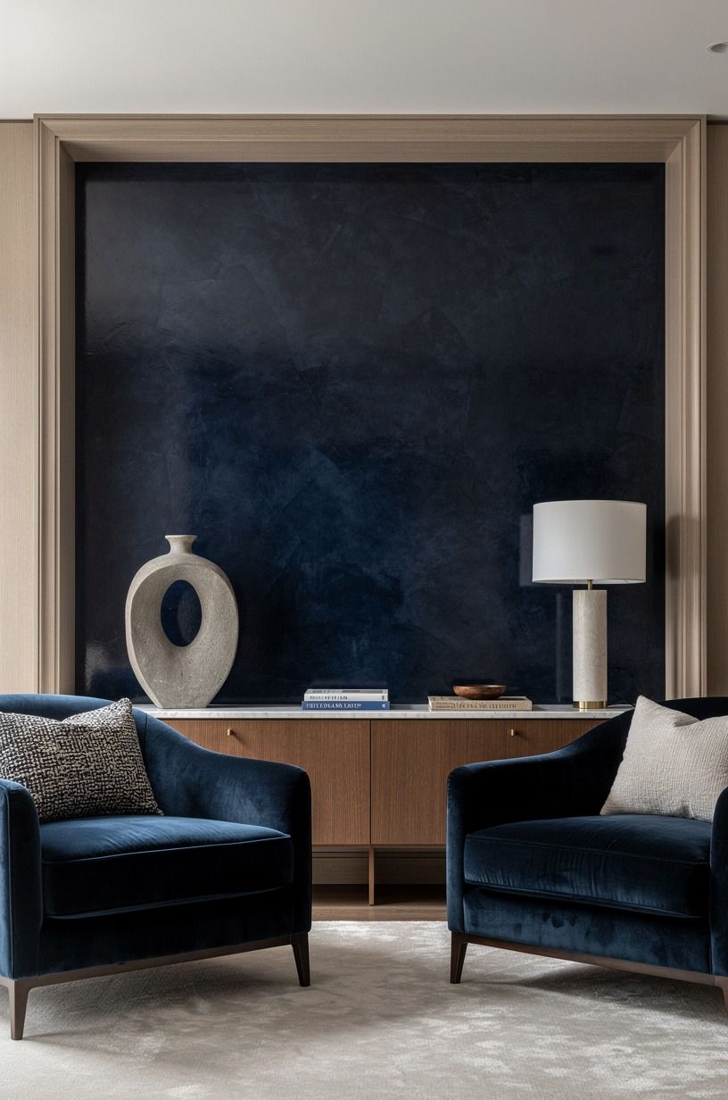 Frame the wall with warm, simple materials
