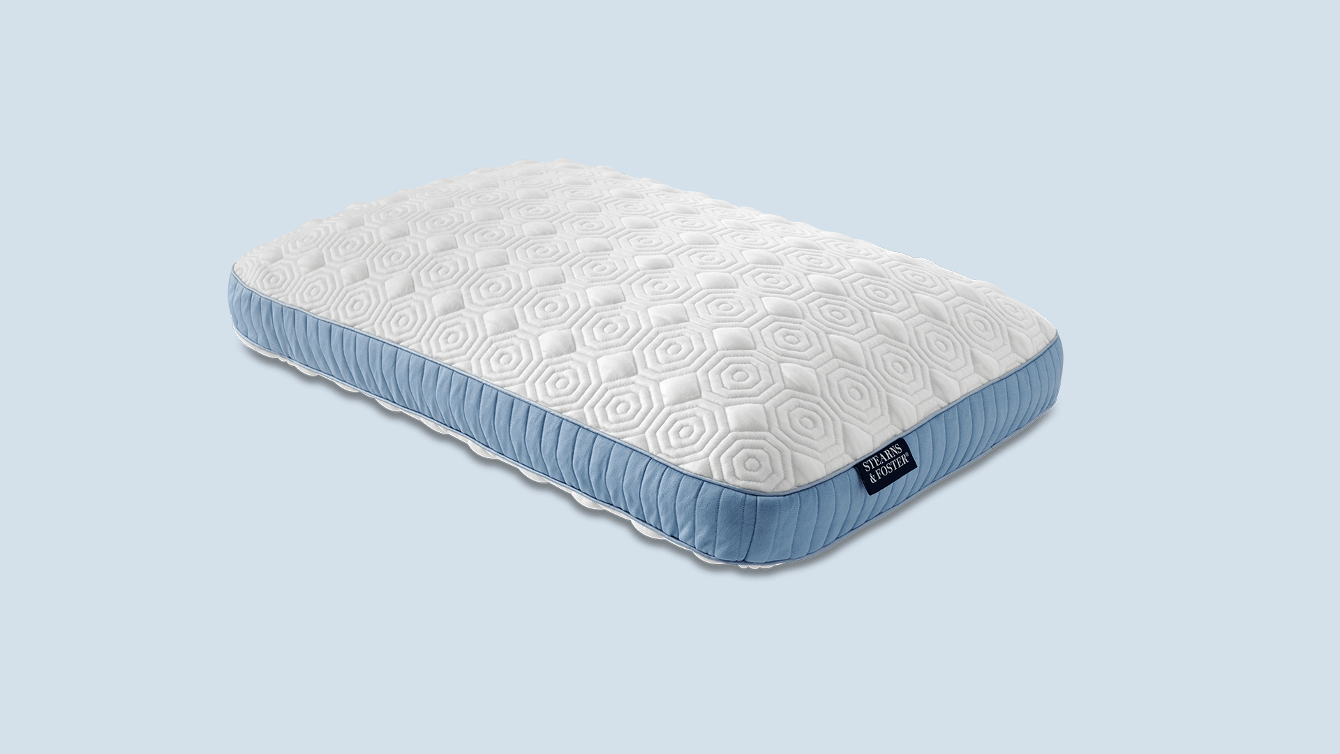 Stearns & Foster Studio pillow with a stretch-knit cover