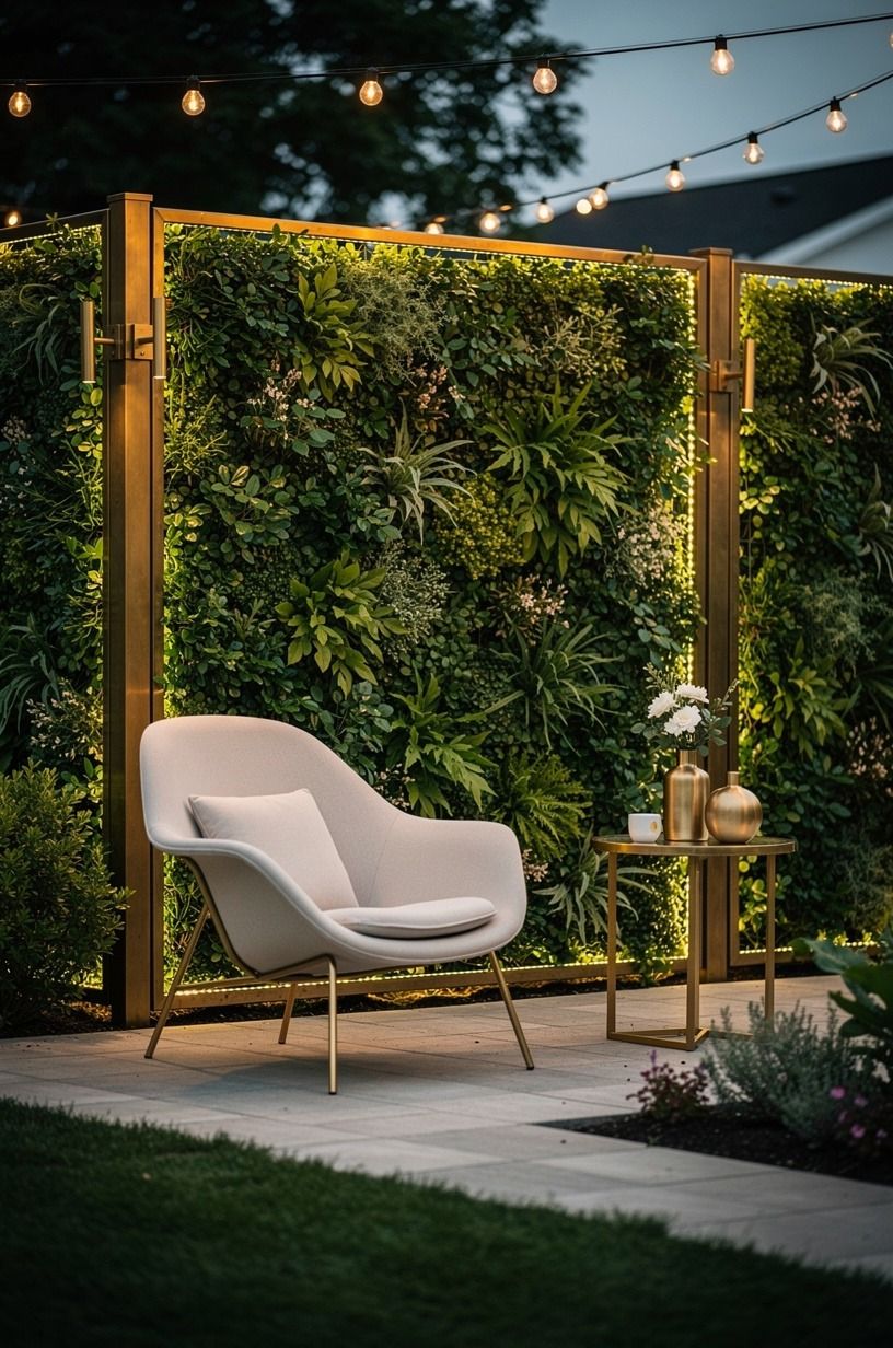 Add The Night-Garden Glow around greenery fence privacy screens