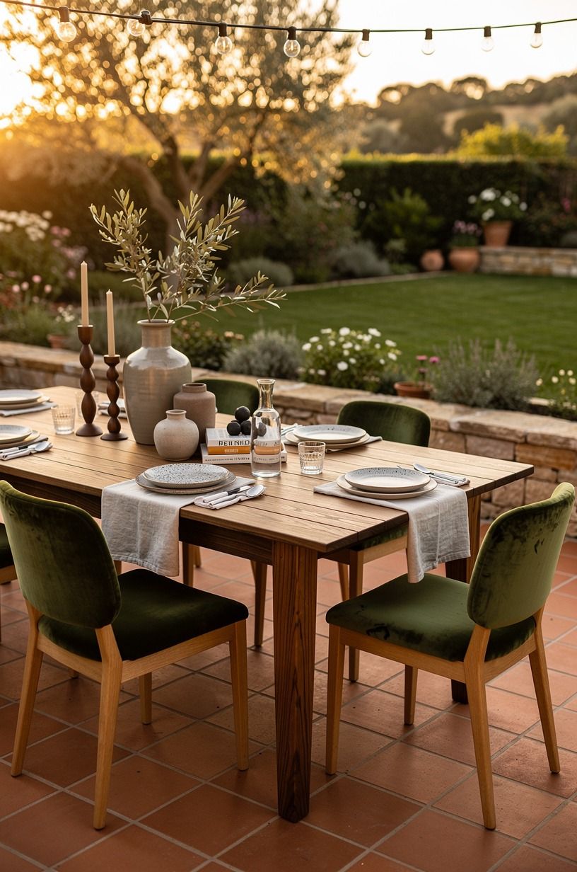 Arrange a Two-Wood Rule around the dining zone