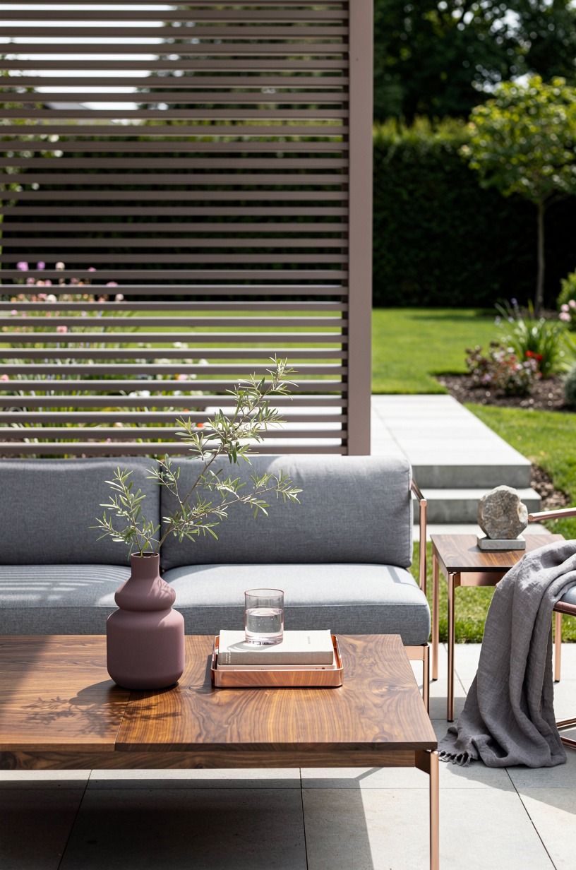 Choose horizontal slats over solid visual weight