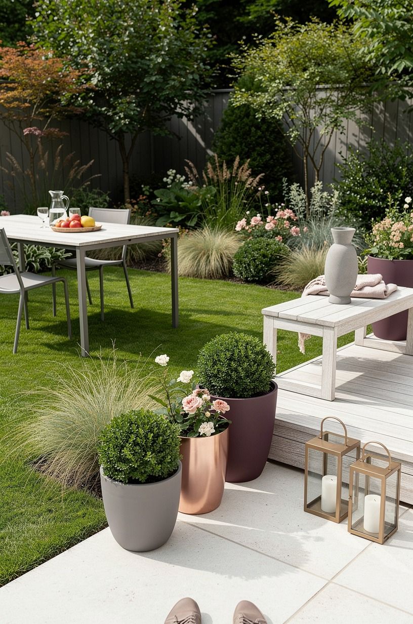 Frame the Lawn With Container Planting