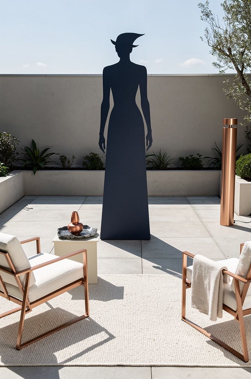 I built a tall silhouette for urban Halloween decor, midnight blue palette