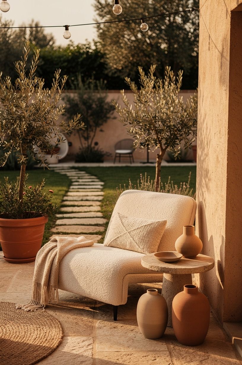 I layered light through a narrow front decor plan, terracotta palette