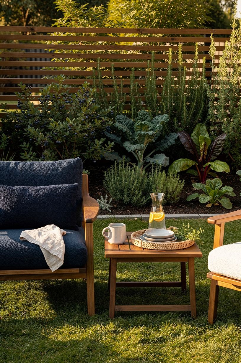 Mix edible plants into the privacy border