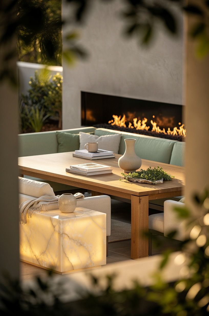 Mix Low Lounge Seating With a Proper Table