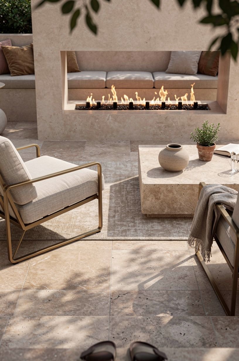Put Outdoor Fireplace With Multiple Burners on the Perimeter