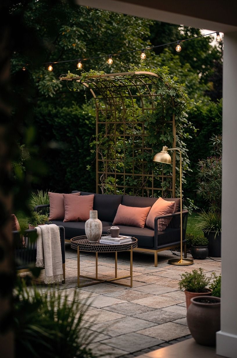 Swap a bulky divider for a plant trellis