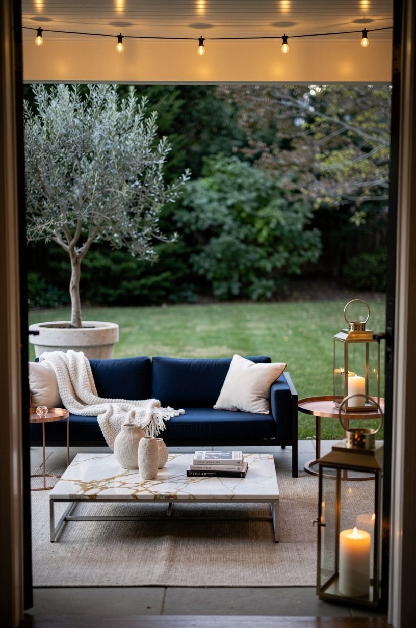 What I’d Change About This Windy Porch Decorating, midnight blue palette