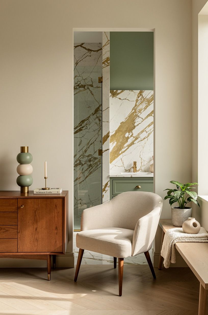 Anchor the room with the Two-Wood Rule