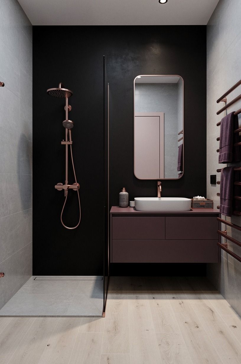 Can a black wall make your small bathroom feel bigger?