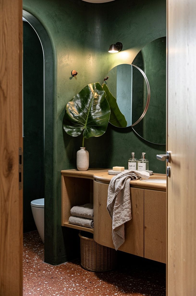 Can a tiny bathroom carry one oversized leaf?